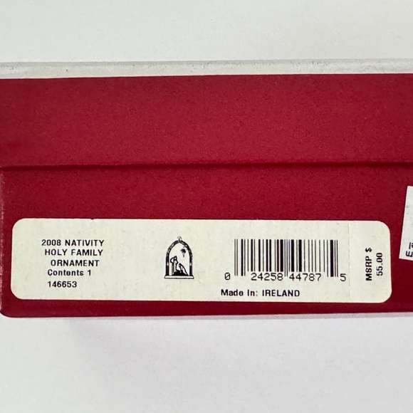 Waterford Crystal 2008 Christmas Ornament w/ Enhancer & Box Nativity Holy Family - Picture 3 of 3